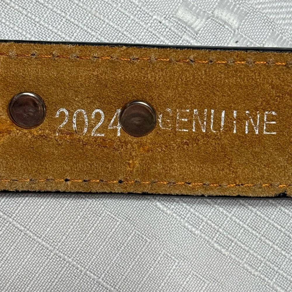 Genuine Leather Womens Western Belt  Casual Jeans Belts- Black Size 36 - Picture 5 of 7
